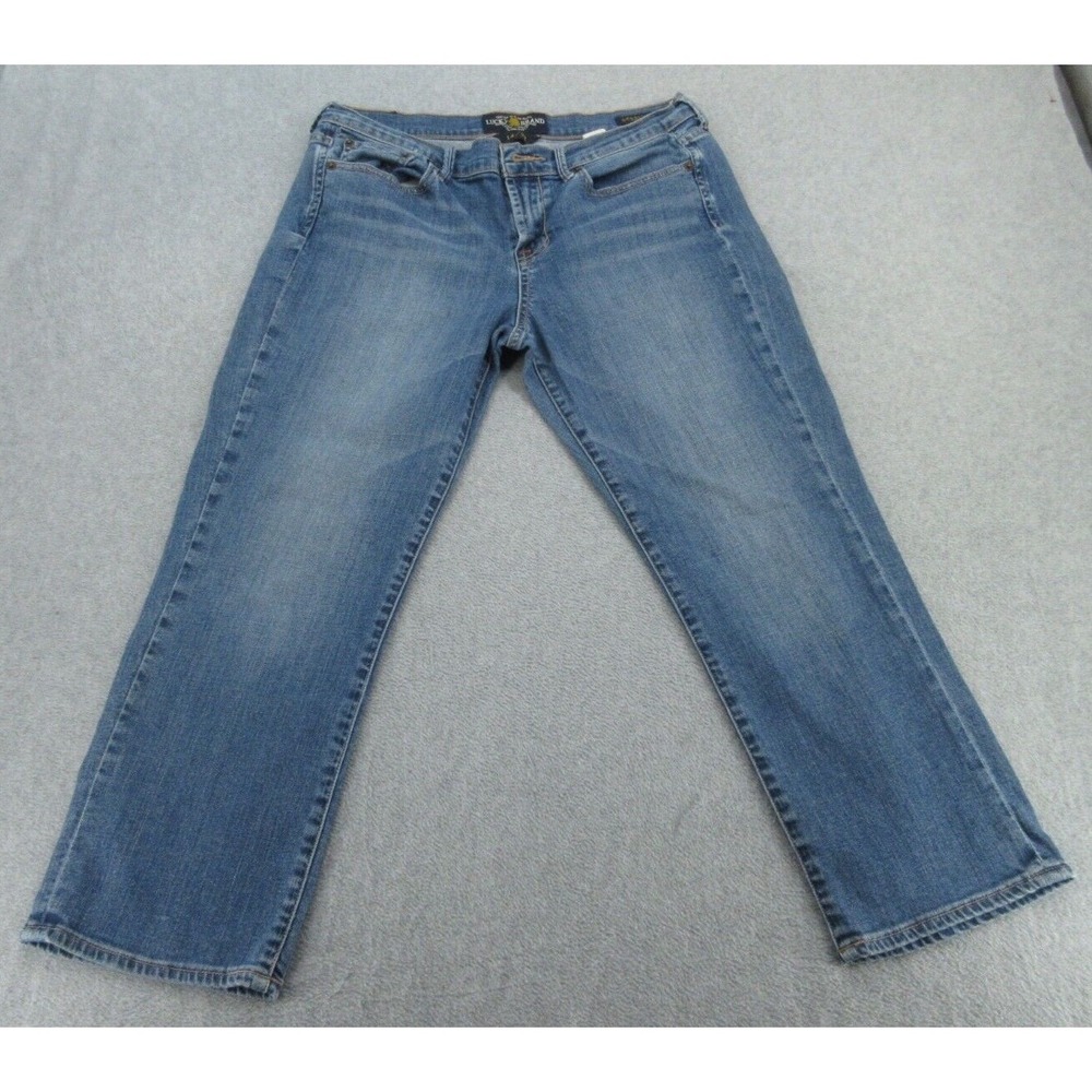 Lucky Brand Womens Jeans Sweet'N Crop Medium Wash Straight Leg Blue 14/32
